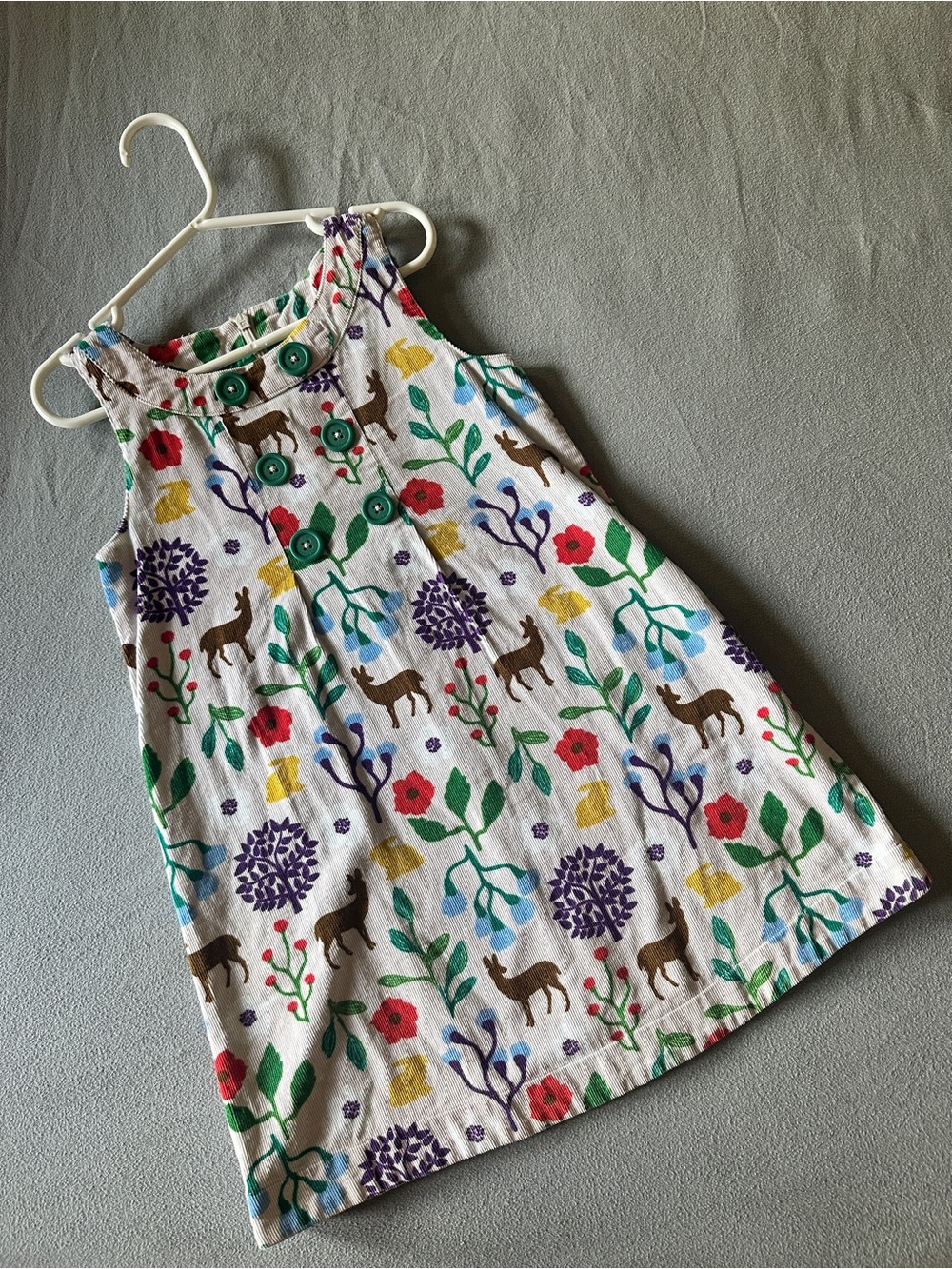 Girls' Floral & Deer Print Dress - Mini Biden